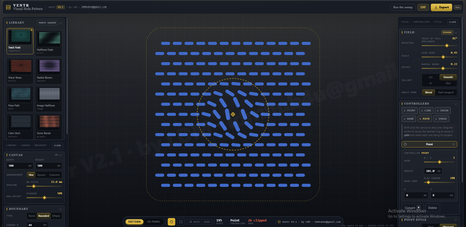 Vent Hole Calculator Designer